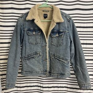 GAP Light Blue Sherpa Lined Denim Jacket